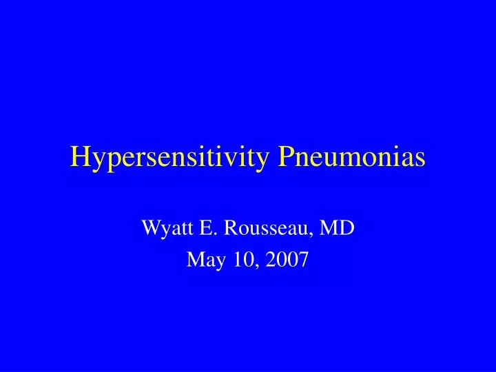 hypersensitivity pneumonias