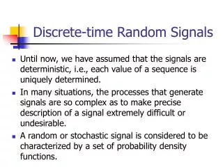 Discrete-time Random Signals