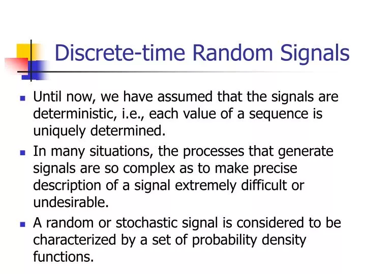 discrete time random signals