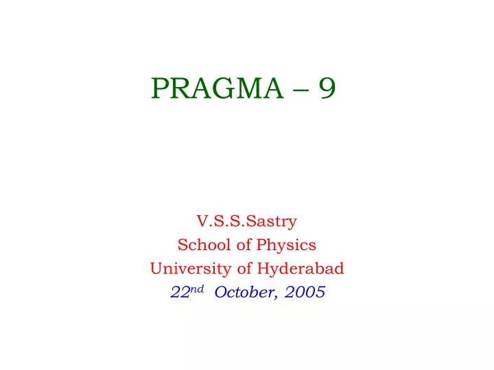 pragma 9