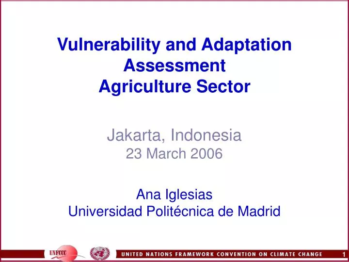 vulnerability and adaptation assessment agriculture sector