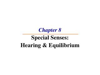 Chapter 8 Special Senses: Hearing &amp; Equilibrium
