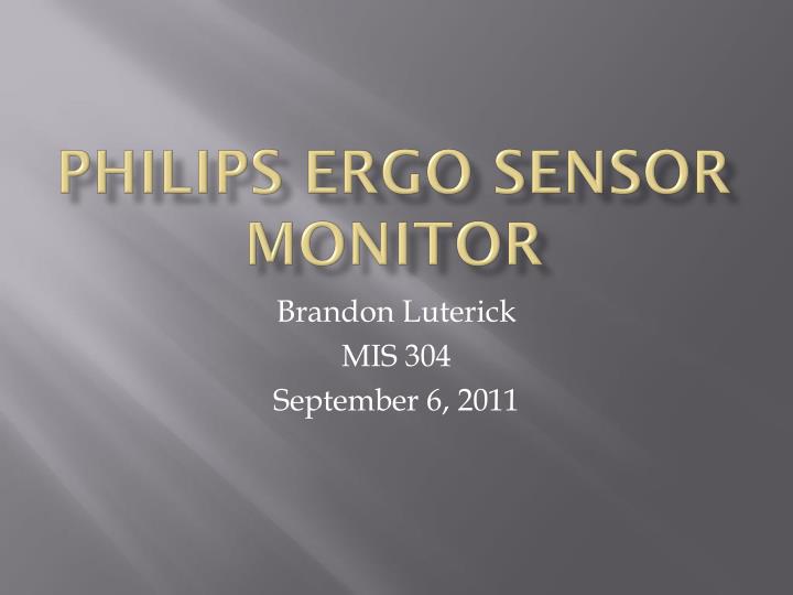 philips ergo sensor monitor