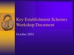 Key Establishment Schemes Workshop Document - slide 1