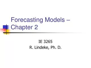 Forecasting Models – Chapter 2