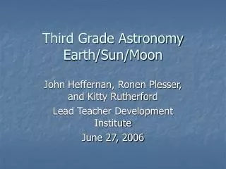 Third Grade Astronomy Earth/Sun/Moon