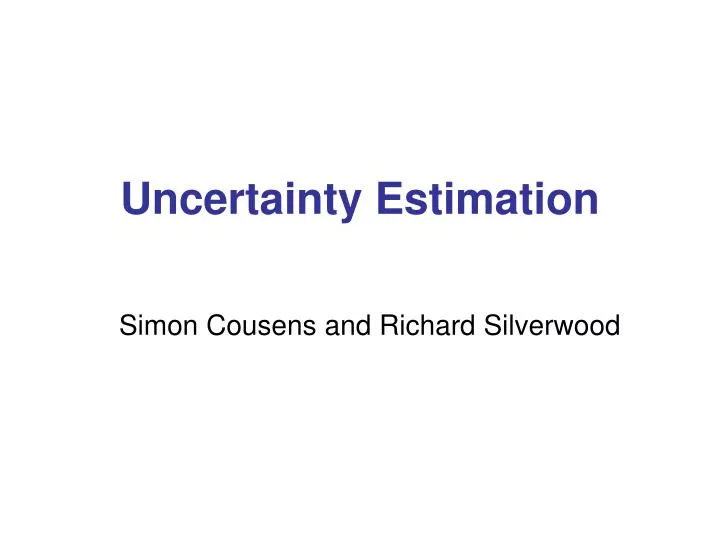 uncertainty estimation