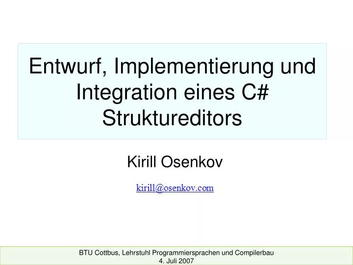 entwurf implementierung und integration eines c struktureditors