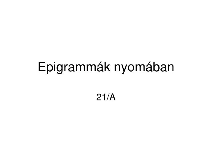 epigramm k nyom ban