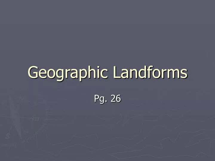 geographic landforms