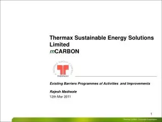 Thermax Sustainable Energy Solutions Limited m CARBON