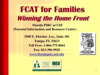FCAT for Families Winning the Home Front