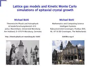 Lattice gas models and Kinetic Monte Carlo simulations of epitaxial crystal growth