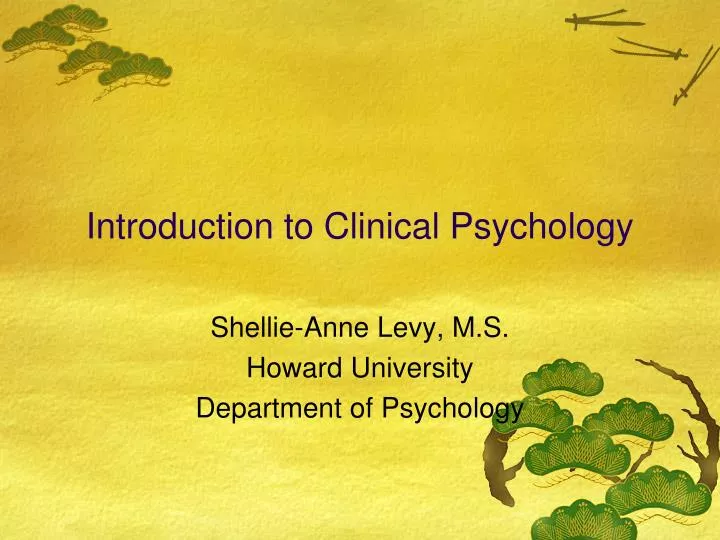 introduction to clinical psychology