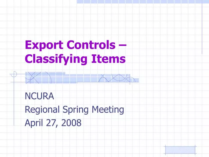 export controls classifying items