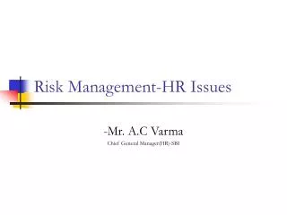 Risk Management-HR Issues