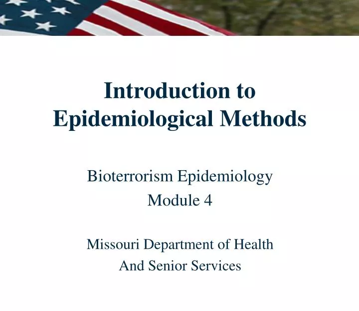introduction to epidemiological methods