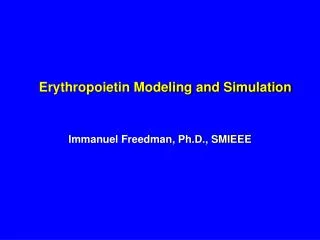 Erythropoietin Modeling and Simulation