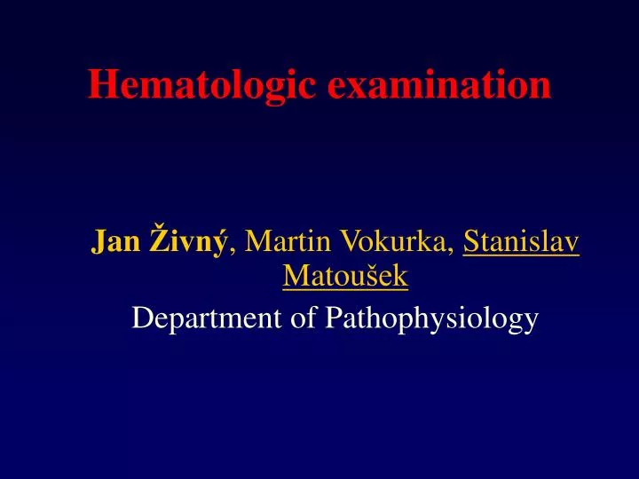 hematologic examination