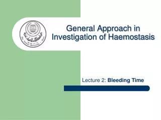 Lecture 2: Bleeding Time