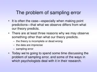 The problem of sampling error