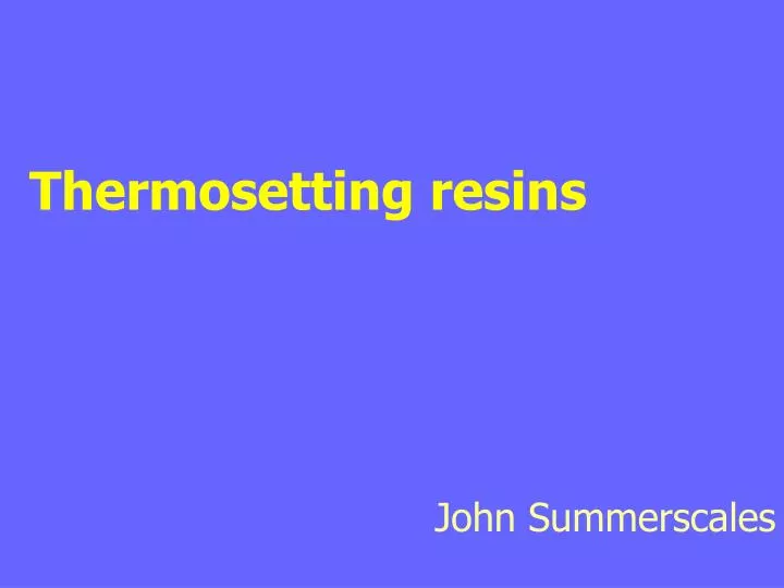 thermosetting resins