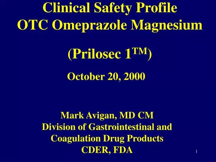 clinical safety profile otc omeprazole magnesium prilosec 1 tm