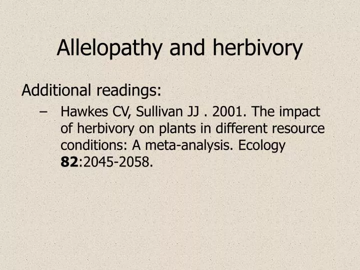 allelopathy and herbivory