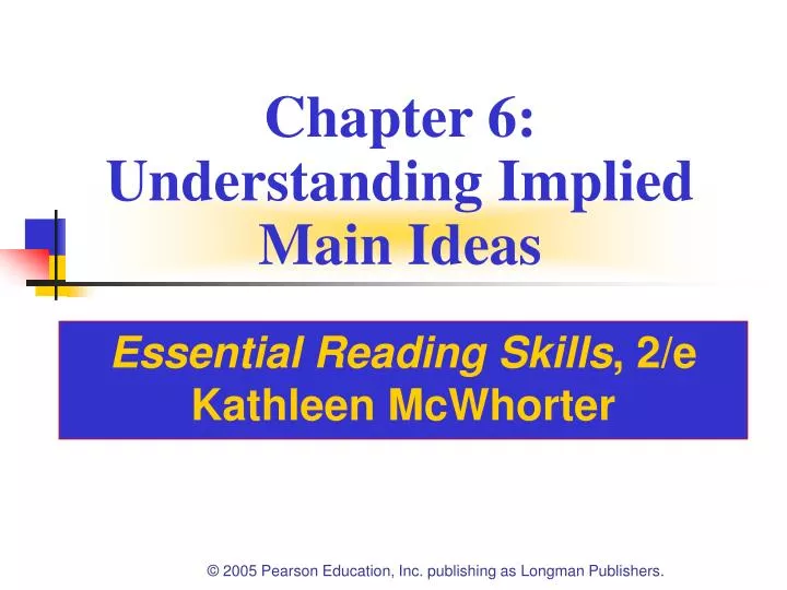 chapter 6 understanding implied main ideas