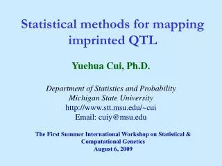 Statistical methods for mapping imprinted QTL
