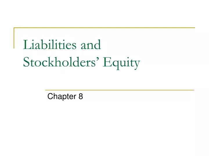 liabilities and stockholders equity