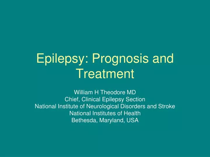 epilepsy prognosis and treatment