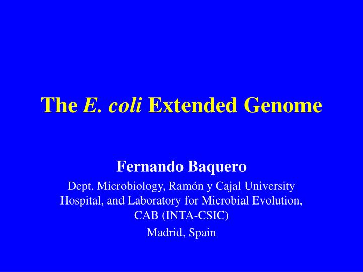 the e coli extended genome