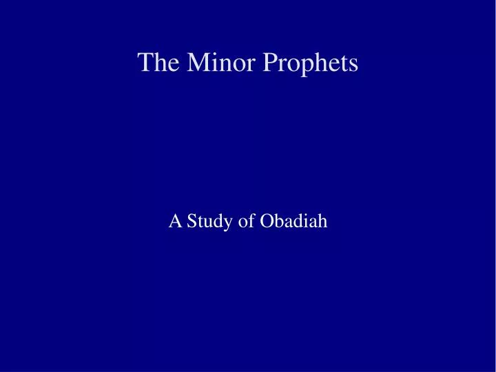 a study of obadiah