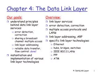 Chapter 4: The Data Link Layer