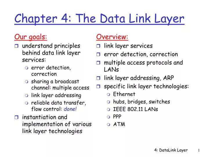 chapter 4 the data link layer