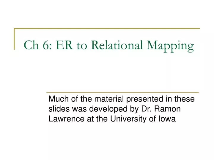 ch 6 er to relational mapping