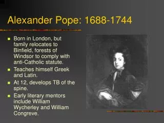 Alexander Pope: 1688-1744