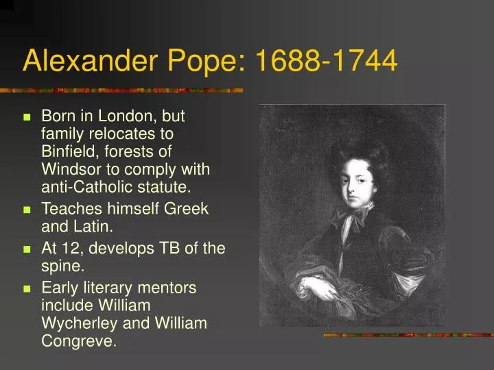 alexander pope 1688 1744