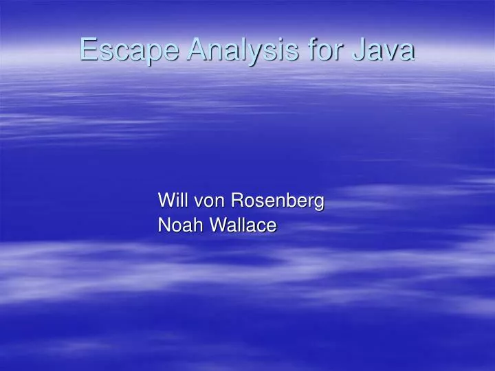 escape analysis for java