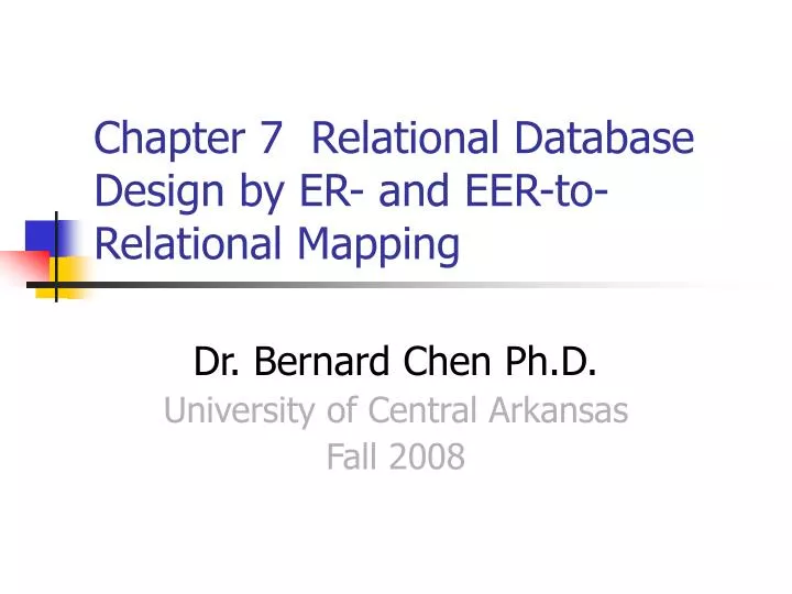 chapter 7 relational database design by er and eer to relational mapping