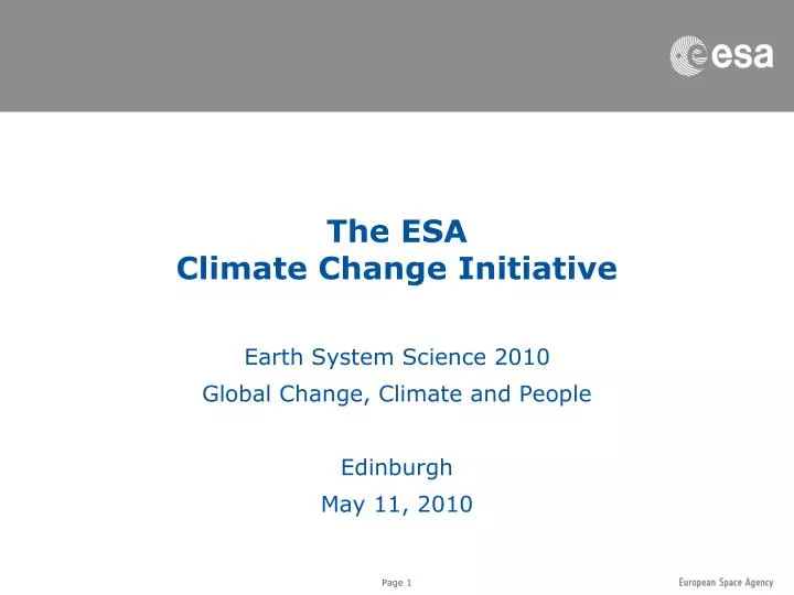 the esa climate change initiative