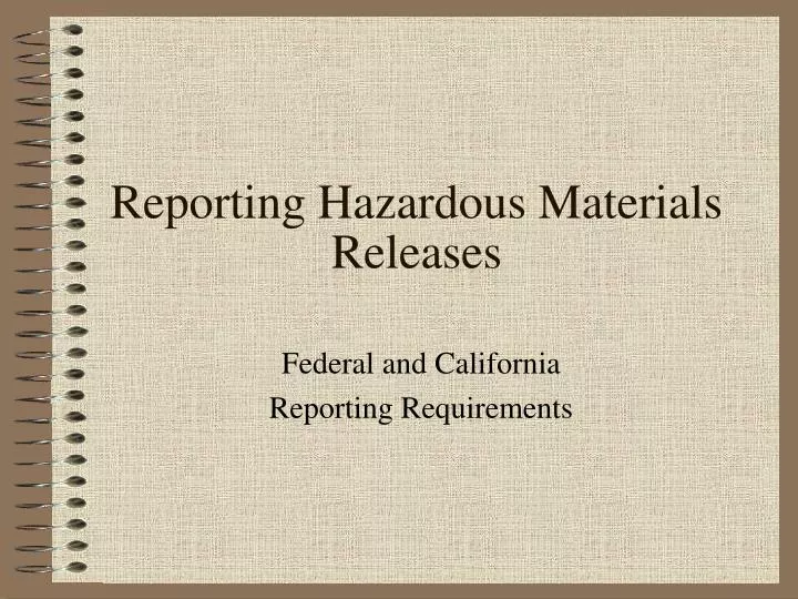 reporting hazardous materials releases