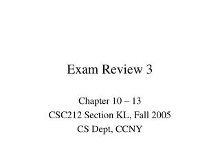 Exam Review 3