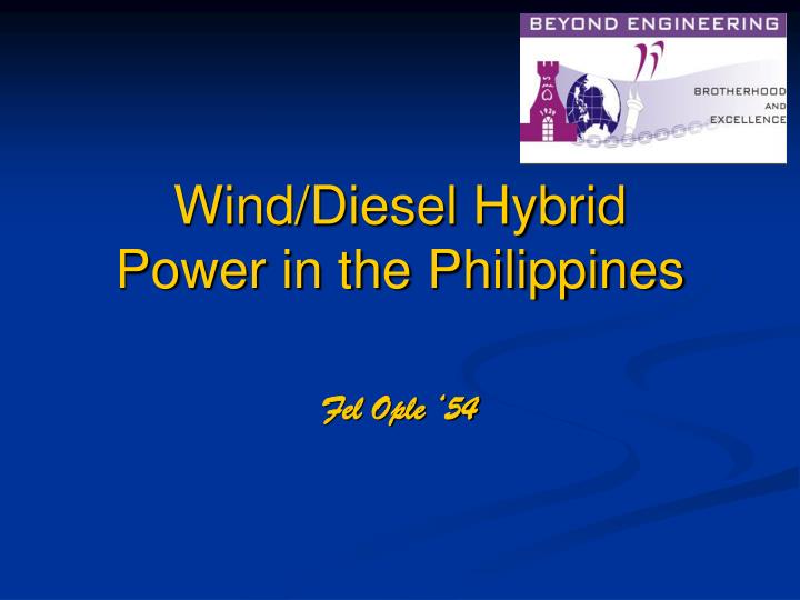wind diesel hybrid power in the philippines