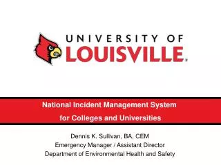 National Incident Management System for Colleges and Universities