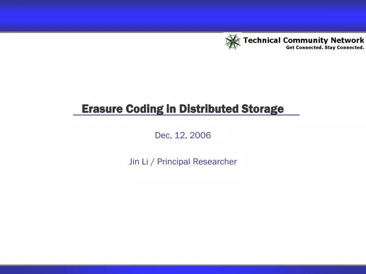 erasure coding in distributed storage