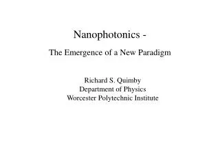 Nanophotonics -