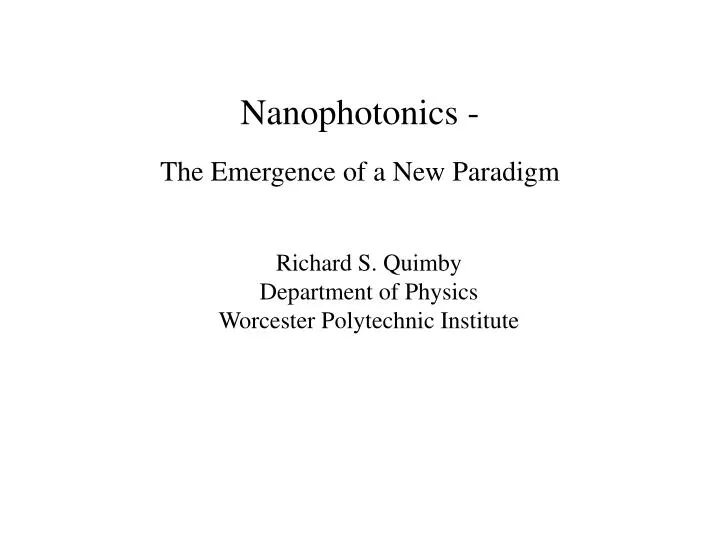 nanophotonics