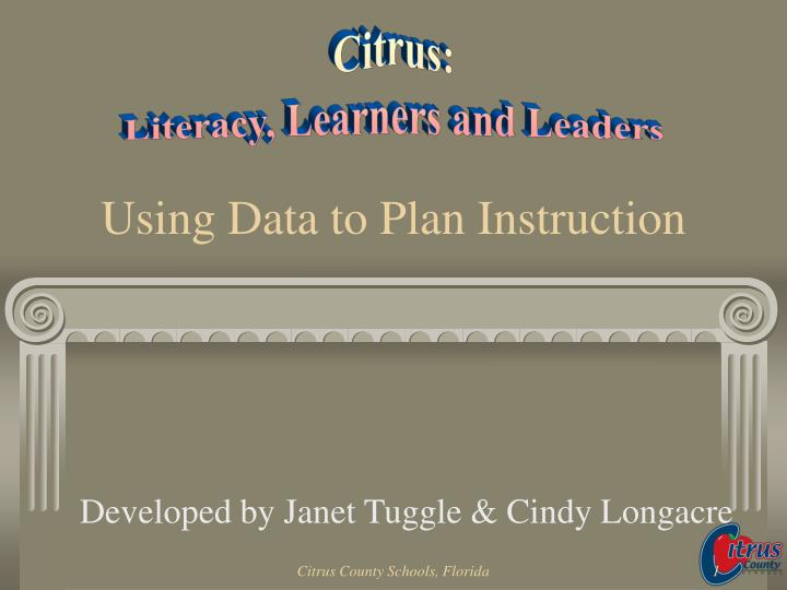 using data to plan instruction